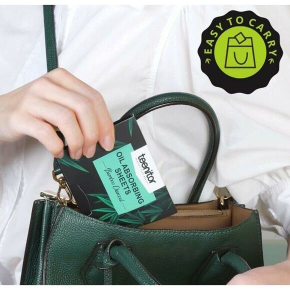 100 Sheets Natural Blotting Paper for Oily Skin w Bamboo Charcoal Oil Blot.. NEW - Picture 5 of 6